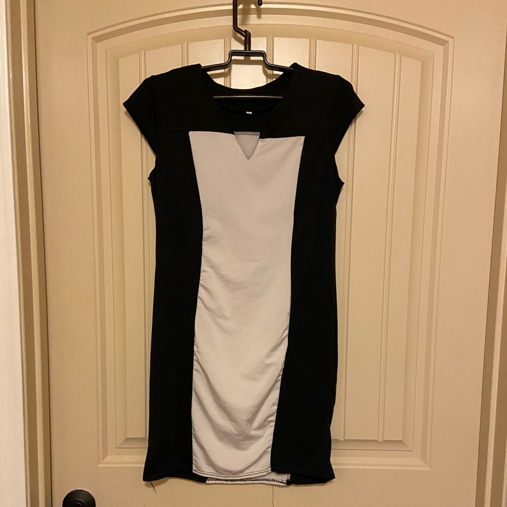 Black and white mini dress